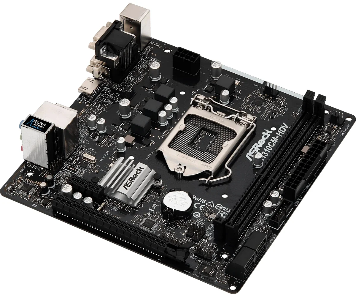 Imagem -04 - Motherboard Suporta 9ª e 8ª Geração Processadores Intel Core I9-9900 I58500 Cpu Ddr4 2666 Micro Atx Pcie 4.0 Asrock-h310cm-hdv