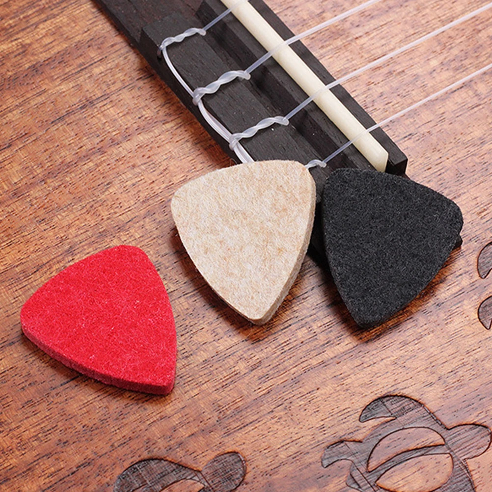 

6 Pcs Felt Picks Durable Wool Felt Guitar Accessory Guitar Ukulele Plectrums Folk Electric Bass Practice Accessories