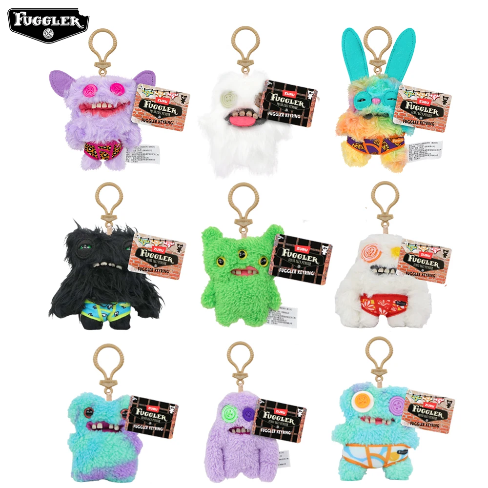 Fuggler Lustiger Hässlicher Monster-Plüsch-Schlüsselanhänger mit Weiten Augen, Weicher Anhänger, Witziger SpongeBob Patrick Star Gary Taschen-Schlüsselring, Geschenk 11CM – Detail 4