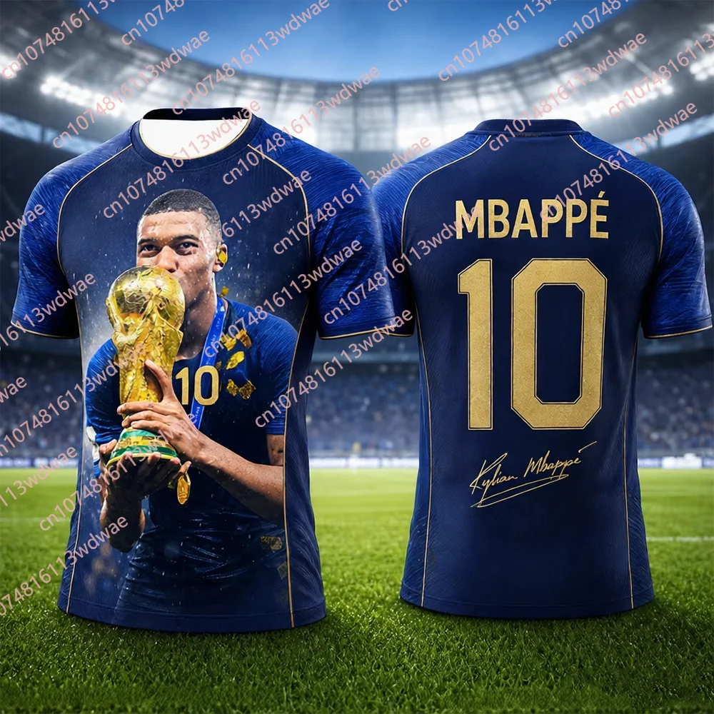 Mbappé 2026 Neuerscheinung Herren Fußballtrikot Gedenk-Edition Bedruckt Atmungsaktiv Schnelltrocknend Fußball-Sportoberteil Kinder T-Shirt