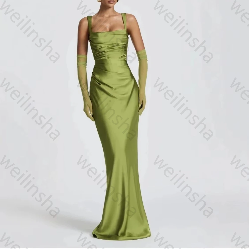 

Spaghetti Strap Bodycon Evening Dresses Elegant Backless Celebrity Dress Exquisite High Quality Prom Party Gows Women Customized