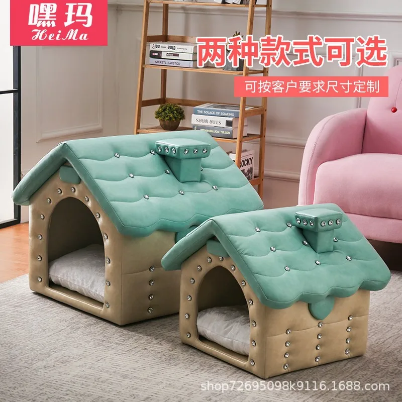 Factory direct sales indoor luxury diamond-encrusted high-end pet villa house nest factory direct sales worry-free after-sales