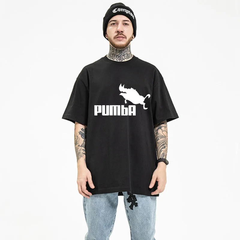 Fashion Funny Cool Pumba Tee Cute T shirts Pumba Men Casual Short Sleeves Cotton Tops Summer Jersey Costume T-shirt Unisex