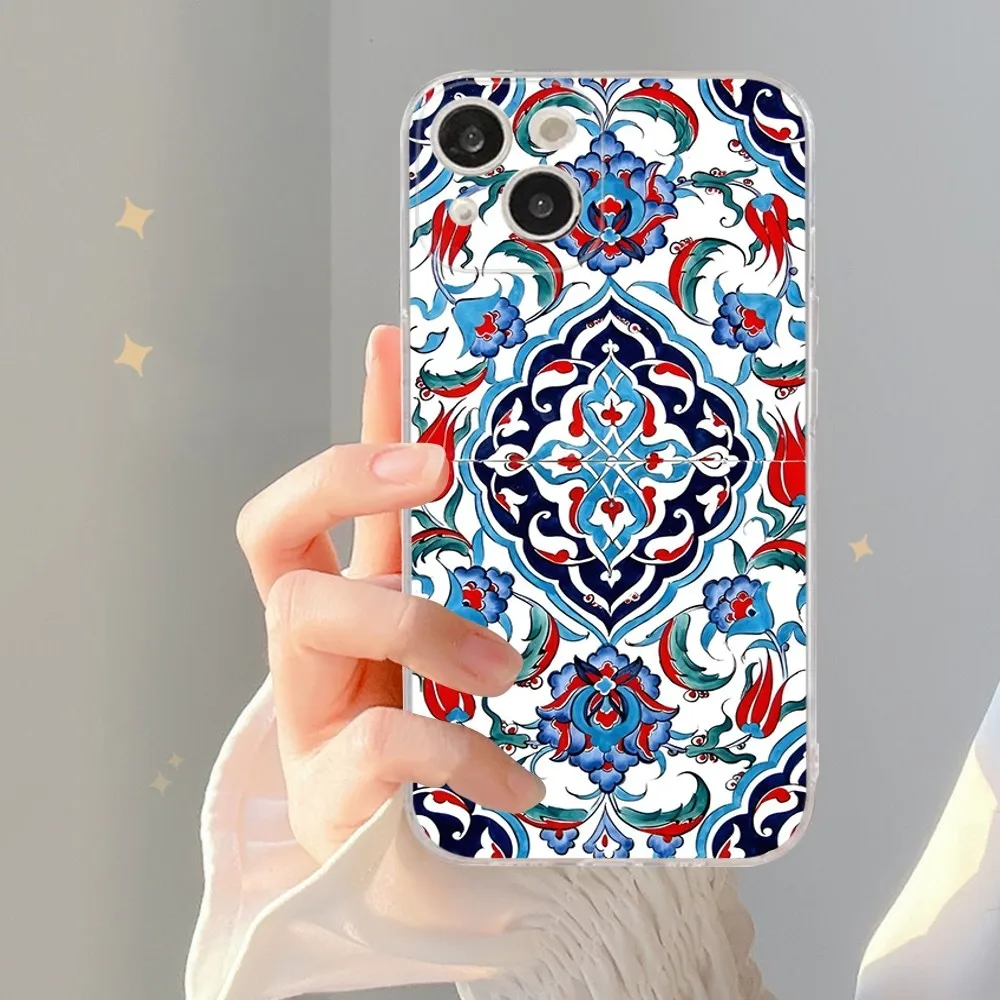 Persian carpet Floral pattern Phone Case Silicone Soft for iphone 15 14 13 12 11 Pro Mini XS MAX 8 7 6 Plus X XS XR Cover