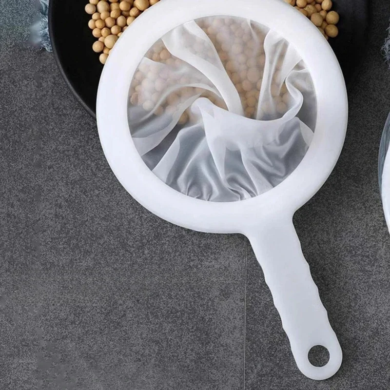 100/200/400 Mesh Washable Nylon Ultra Fine Filter Mesh Strainer Spoon Sieve Soy Milk Juice Coffee Tea Filter Kitchen Colander