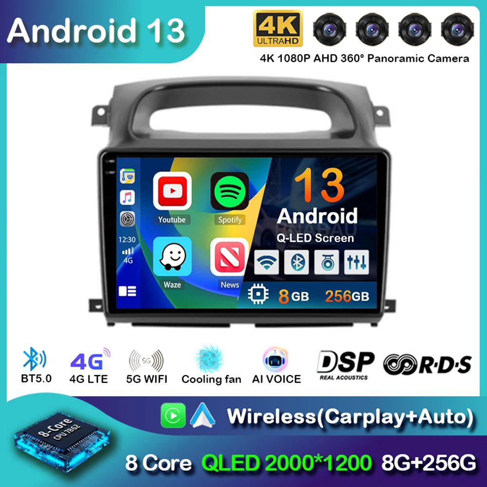 

Android 13 Wireless Carplay Auto Car Radio For Foton View 2009 - 2012 Multimedia Video Player Navigation GPS Stereo WIFI+4G DSP