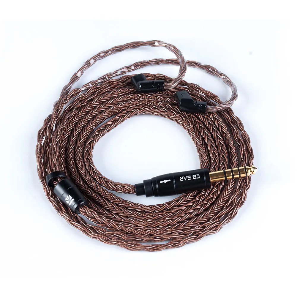 KBEAR 16 Core Pure Copper Wired Earphone Cable 2PIN/MMCX/QDC Earbuds Connector Use For KZ EDX ZSN PRO BLON BL-03 KS1 Headphone