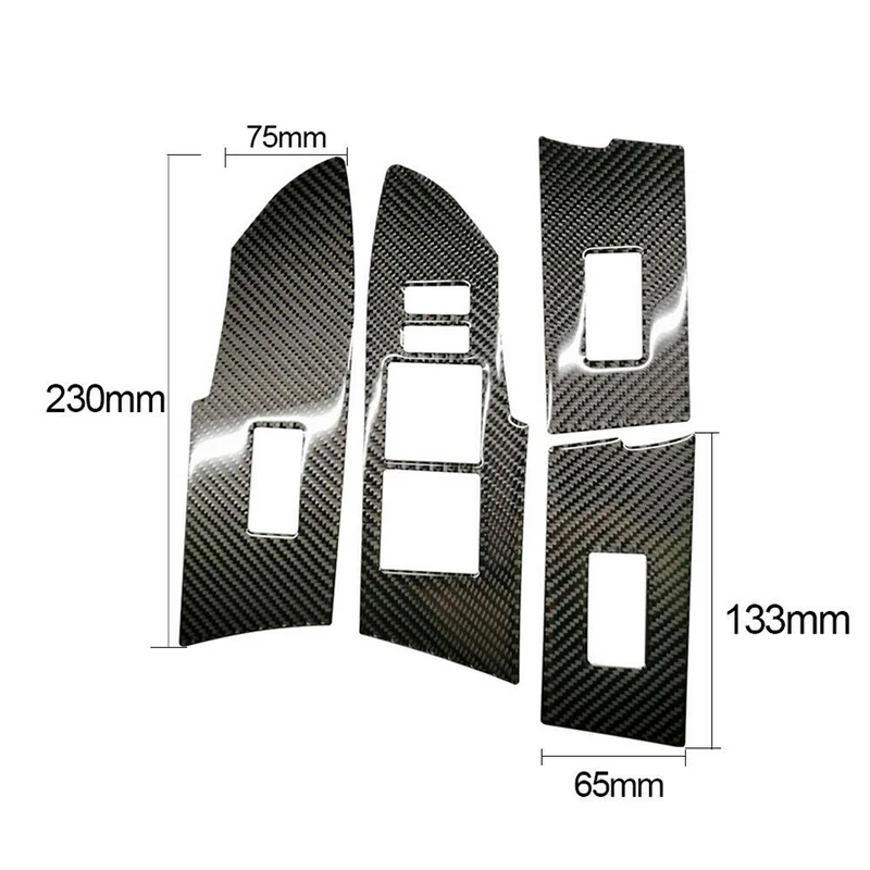 4Pcs/set Car Window Lift Switch Panel Cover Trim Decora Sticker Real Carbon Fiber for Toyota Corolla 2014 2015 2016 2017 2018