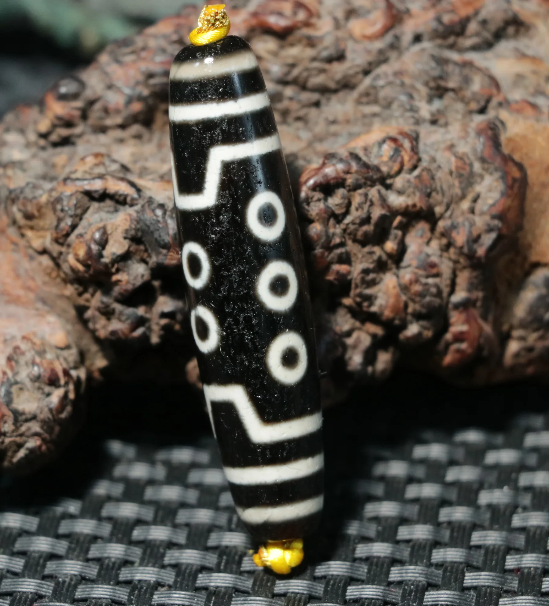 AL Treasure Power Energy Tibetan Old Agate 10 Eyed 4 Stripe Master dZi Bead Amulet Timestown UPD21Asw