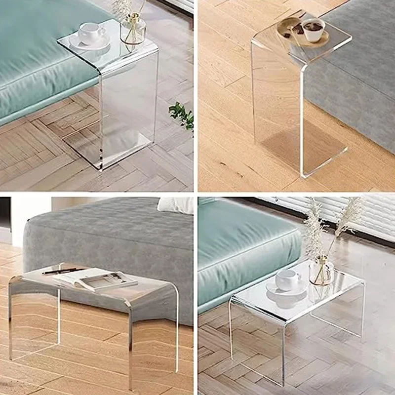 Nordic Minimalist Transparent Acrylic Side Table Living Room Sofa Side Table Bedroom Bedside Table Bed Desk Multi-Function