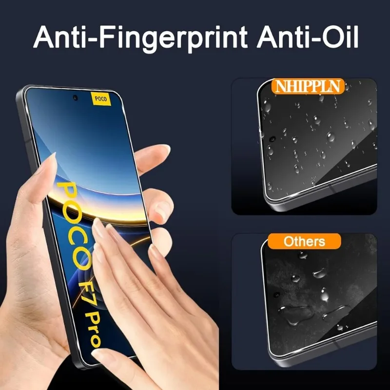 3 Piezas Protector de Pantalla Cobertura Completa para Poco F8 F7 Ultra Poco X8 X6 Pro HD Película para Xiaomi Poco F7 F5 Pro X7 Pro Anti-Rayaduras Vidrio 4