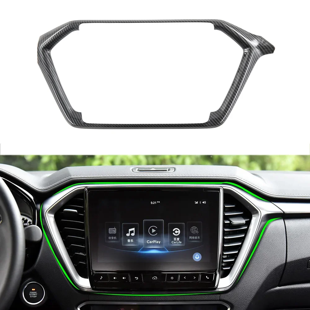 

ABS Carbon Fiber Color Center Console Navigation GPS Panel Decoration Cover For ISUZU D-MAX 2021 2022 Accessories