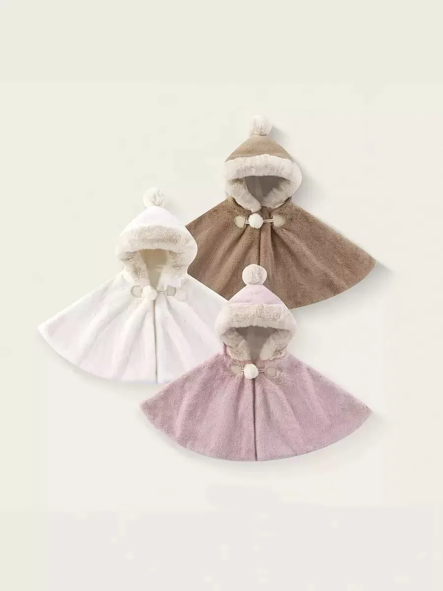 

Детская накидка-шаль для девочек с капюшоном