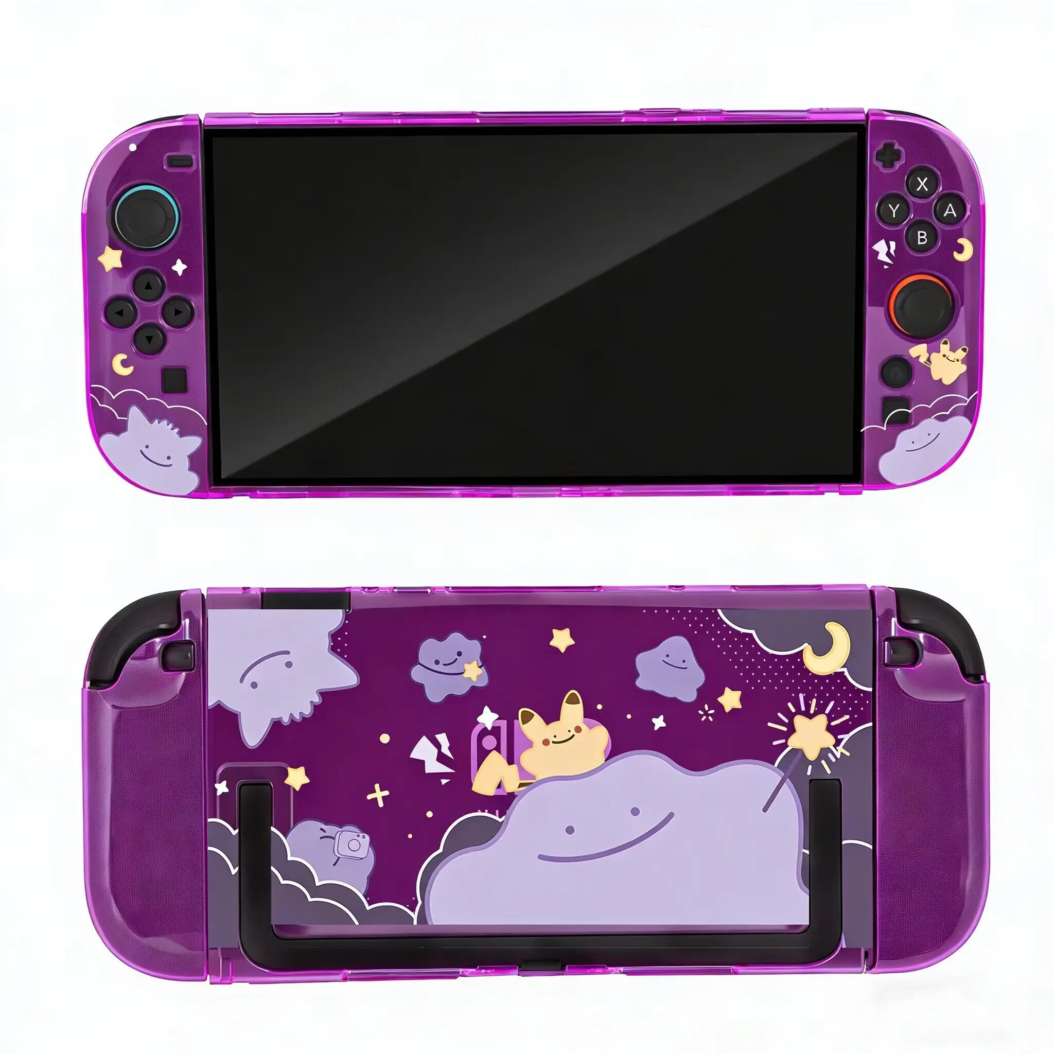 Nieuwe Pokemon Switch 2 Split beschermhoes Ditto Pikachu Patroon Cover voor Ns2 Game Console Anti-kras Gaming Accessoires