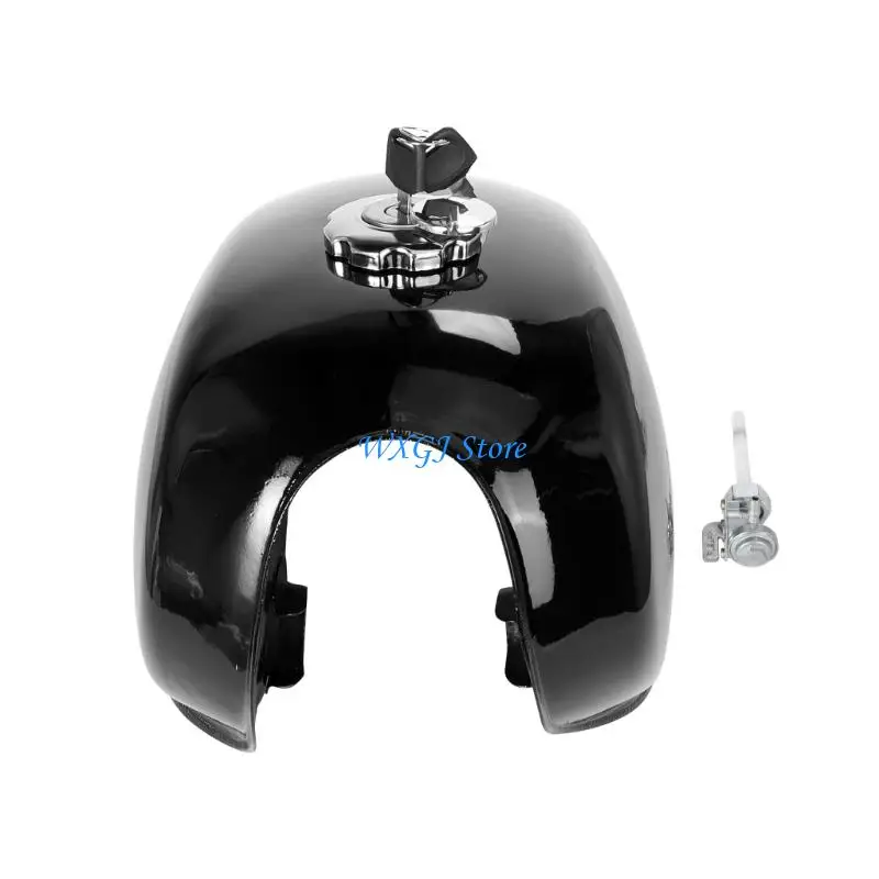 

37JE Retro Motorcycle Metal Black with Lockable Gas Cap & Oil Switches Large Capacity Easy to Use for GN125 SR400