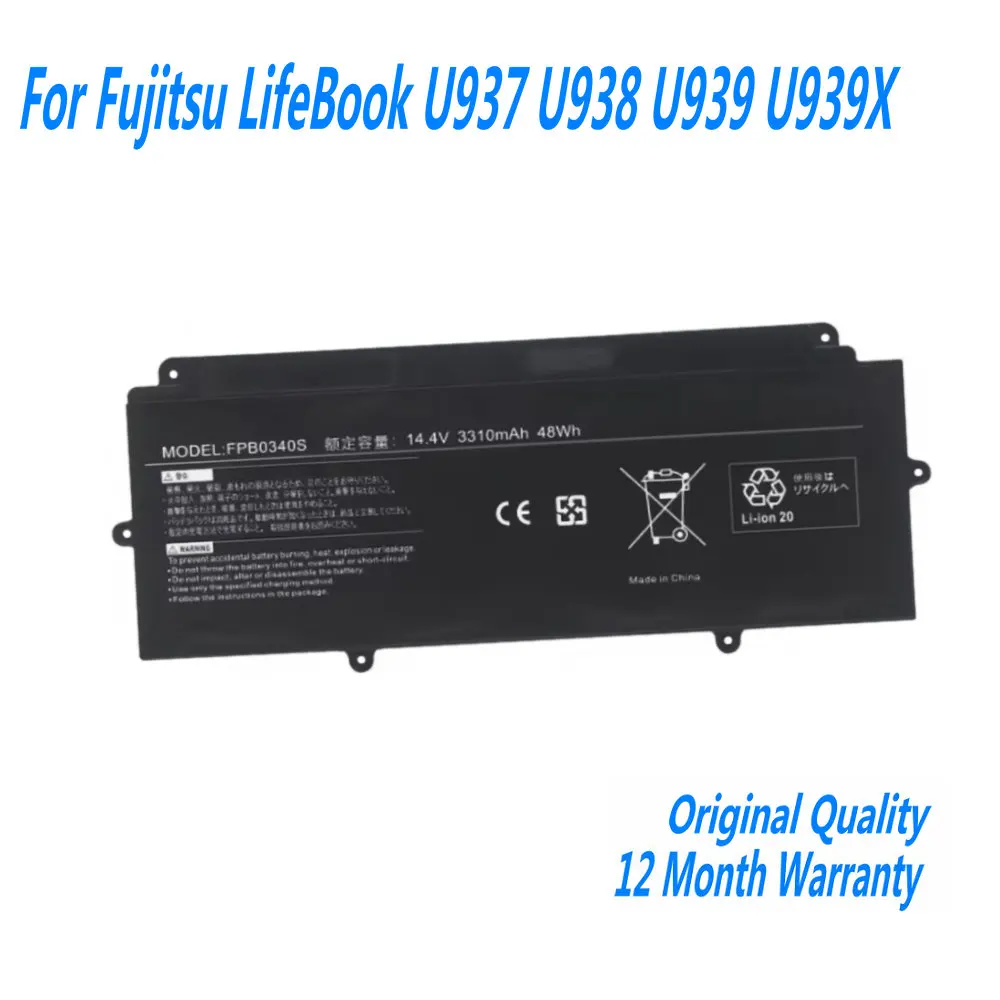 14.4V 48WH 3310mAh FPCBP536 FPB0340S For Fujitsu LifeBook U937 U938 U939 U939X CP737634-01 Laptop Battery