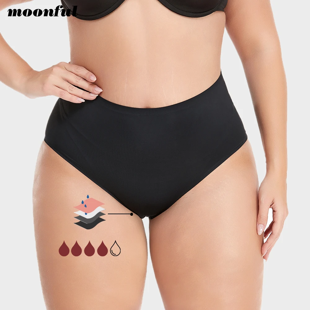 Menstrual Panties Women High Waist Seamless Menstrual Briefs Leak Proof Period Panties Heavy Flow Absorbent Period Underwear