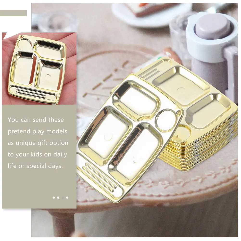 

12Pcs Miniature Food Trays Premium Materials Compact Size Kid Pretend Play Mini House Kitchen Accessories Micro Kitchen
