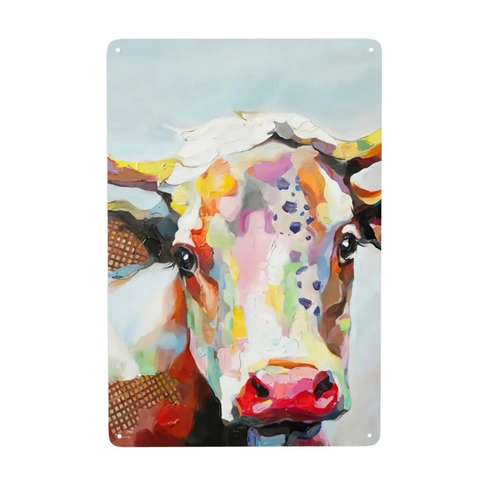 Laquaud Tin Signs Cow 44 Art Painting Printed Cafe Hot Wall Pictures Fashion Home Decor For Bedroom,Bathroom Picture Printing,8x