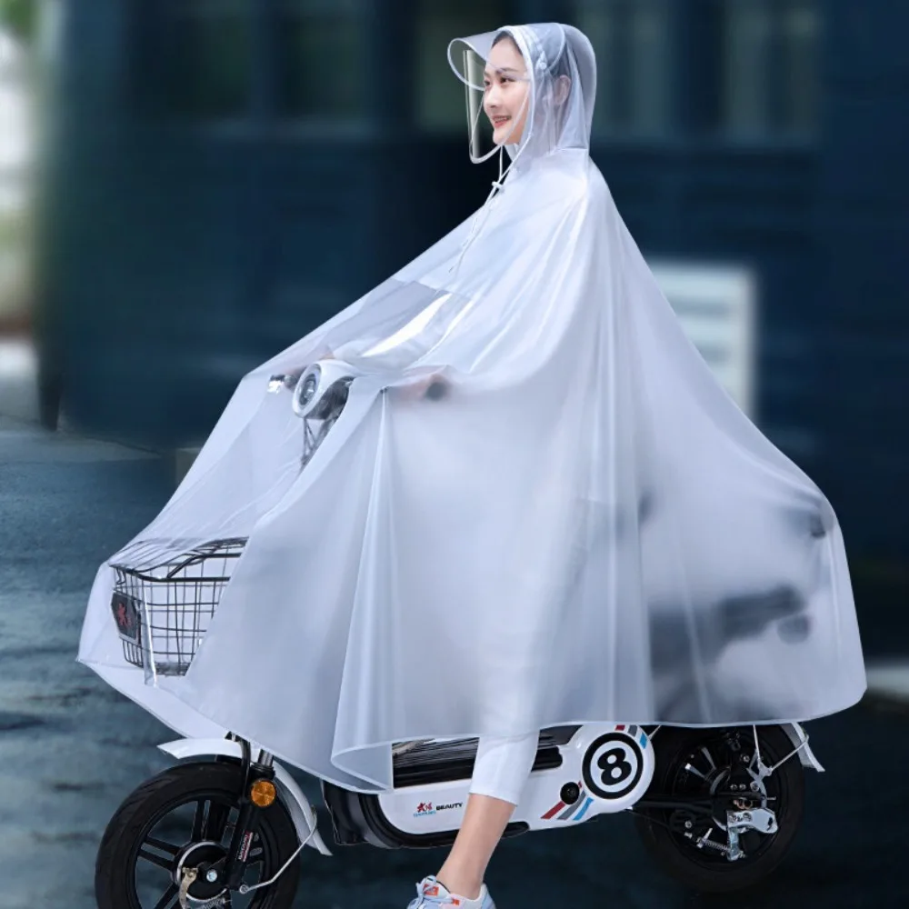 Single Rain Poncho Large Storm Proof Battery Car Poncho Portable Thickened Electric Vehicle Raincoat for Outdoor Activities