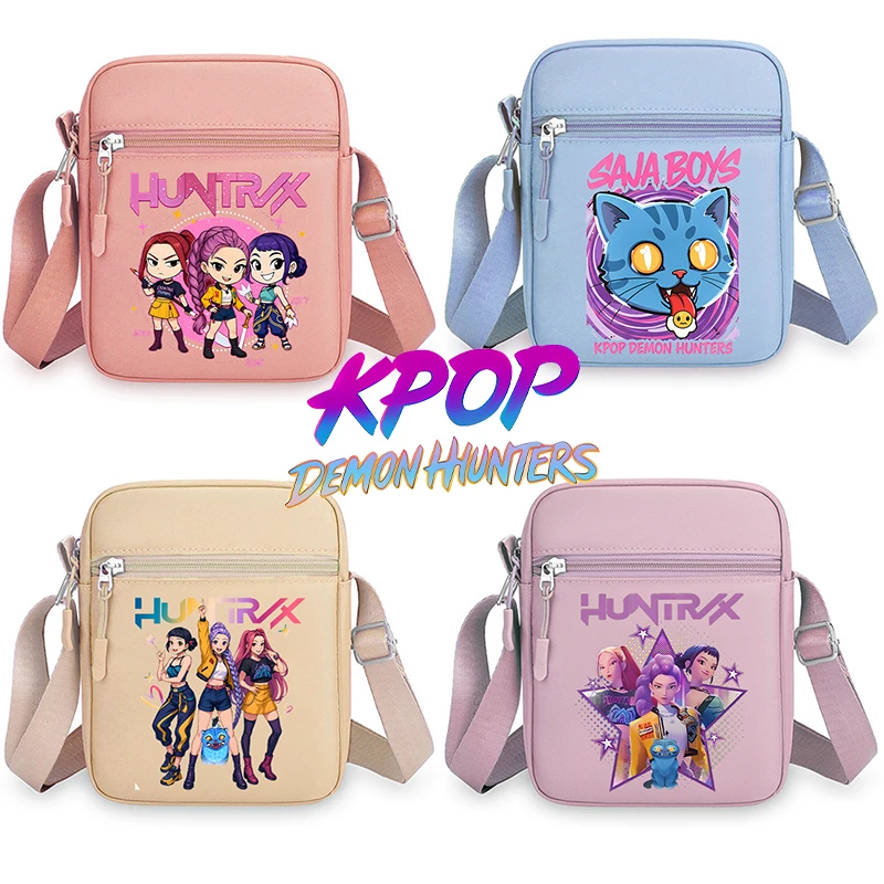 

KPop Demon Hunter Shoulder Bag Fashion Cartoon Anime Pattern Portable Crossbody Bag Large Capacity Easy Shoulder Bag Friend Gift