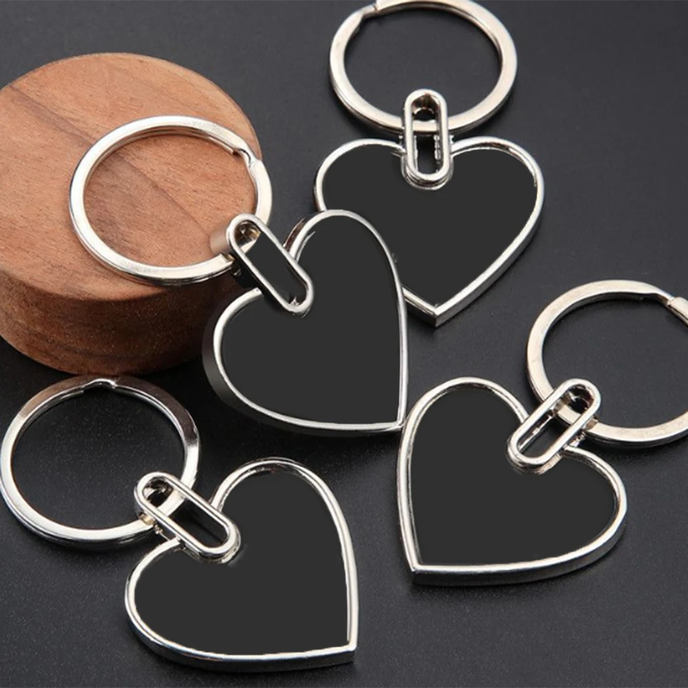 10Pcs Keychain Personalized Key Rings Custom LOGO Square Round Car Keychain Samll Gift Laser Engraving