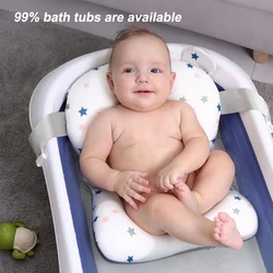 Baby Bath Seat Safety Infant Support Mat Netting Portable Breathable Comfort Shower Cushion Pad with Straps