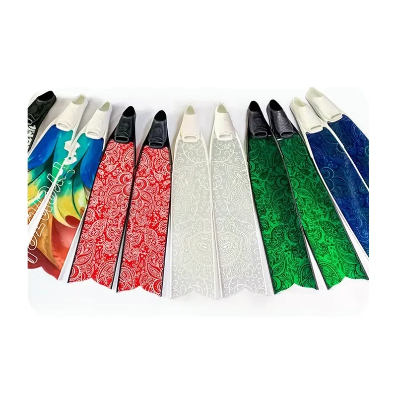 Long Blade Swim Fins Fiberglass Coated Unisex Diving Snorkeling Spearfishing Gear High Quality Flexible Foot Pockets Training