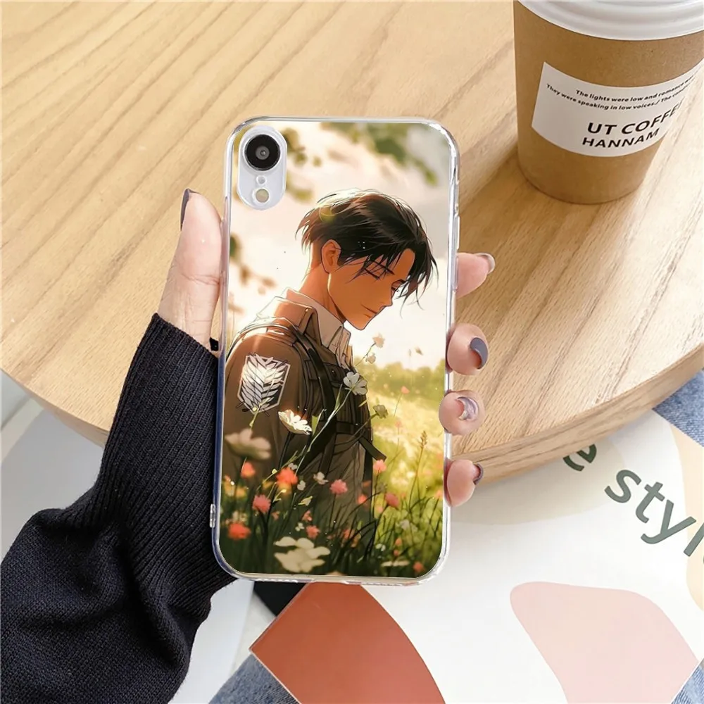 attack on titan levi Phone Case For Iphone 15 11 13 14 Pro Max 7 8 Plus X Xr Xs Max Se2020 12mini Transparent Cover