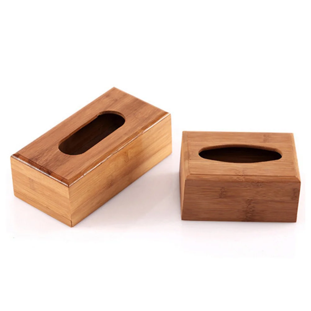 

Large Size Natural Wood Tissue Box Smooth Hole Opening Easy Take Paper Storage Table Bed Toilet Tissue Holder