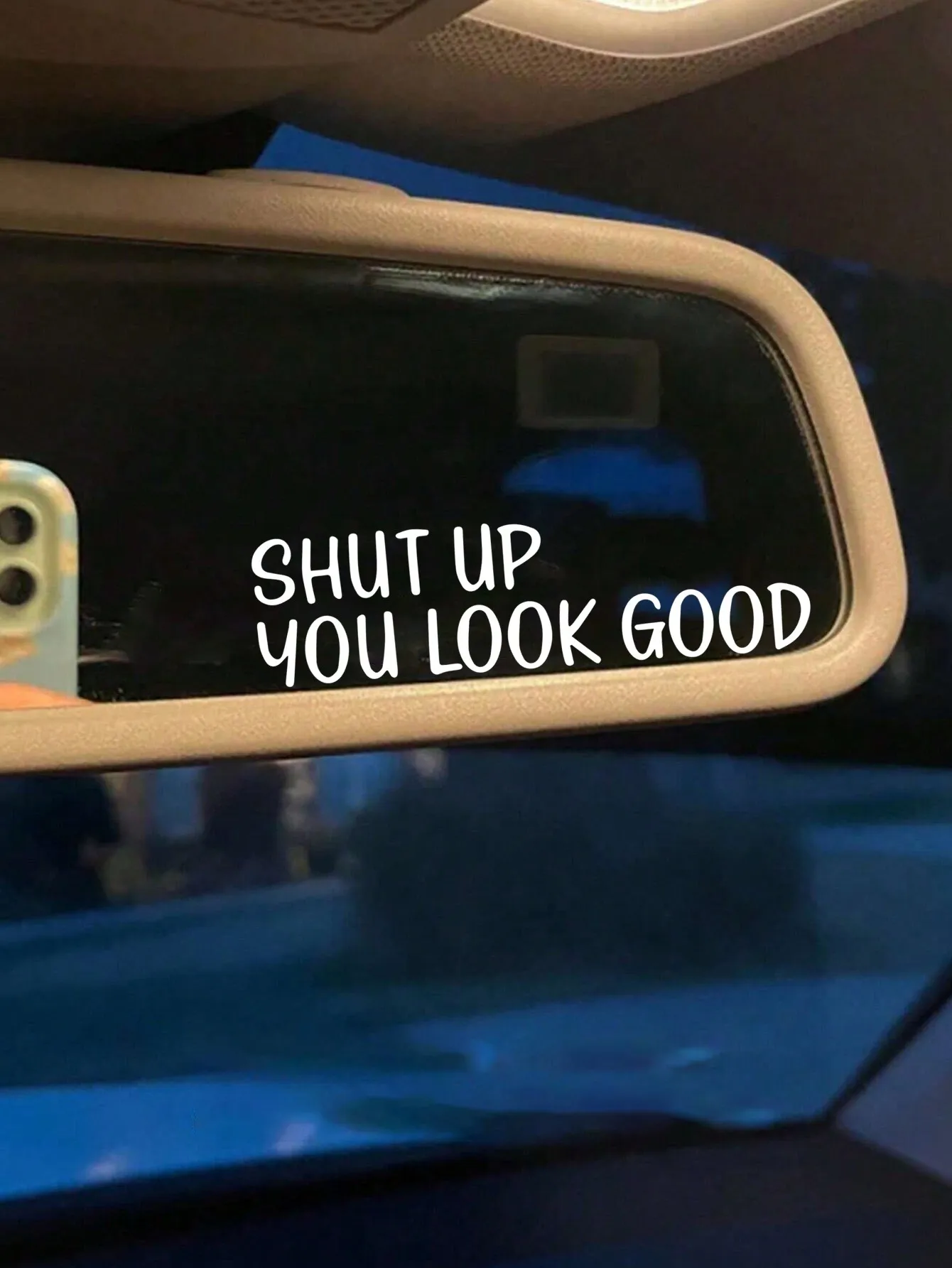 SHUT UP YOU LOOK GOOD Vinyl Sticker, Text Design, Car Interior Accessory