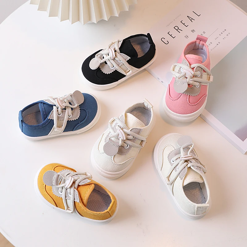 Spring New Children Canvas Shoes Baby Cute Candy Color Shoes Boys Girls Fashion School Casual Shoes Kids Board Sneakers