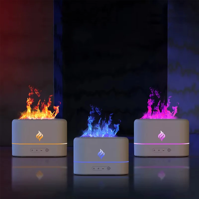 250Ml luminous flame humidifier portable ultrasonic aromatherapy home car office humidifier