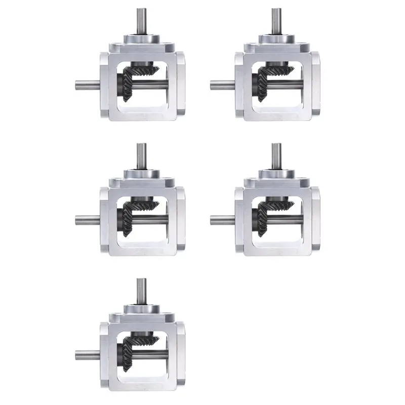 AB13-5X Gear-Box 90 Degree Right Angle Bevel Gear-Box 1:1 Single Output Shaft 1 Module 20 Teeth Bevel Gear Aluminum Frame