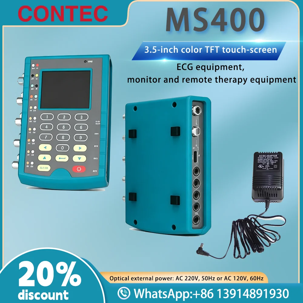 Simulador de Pacientes Multiparamétrico CONTEC MS400 con Pantalla Táctil y Simulación de ECG/IBP/Temperatura para Pruebas de Monitores de Pacientes