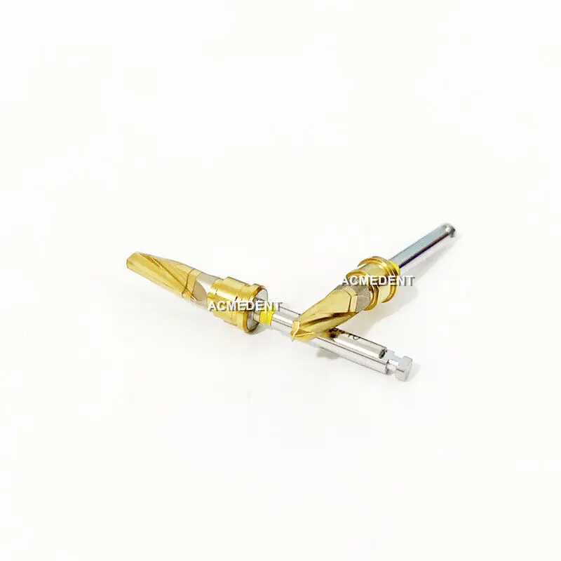 

2 piece Dental Final Drill Conical Drills Stopper External Irrigation Burs Golden Coated Trimming & Finishing