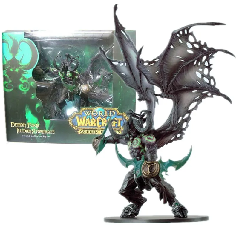 11.5inch Game WOW Demon hunter Form ILLIDAN Devil DC05 STORMRAGE Deluxe Collector Boxed Figure Collectible Model