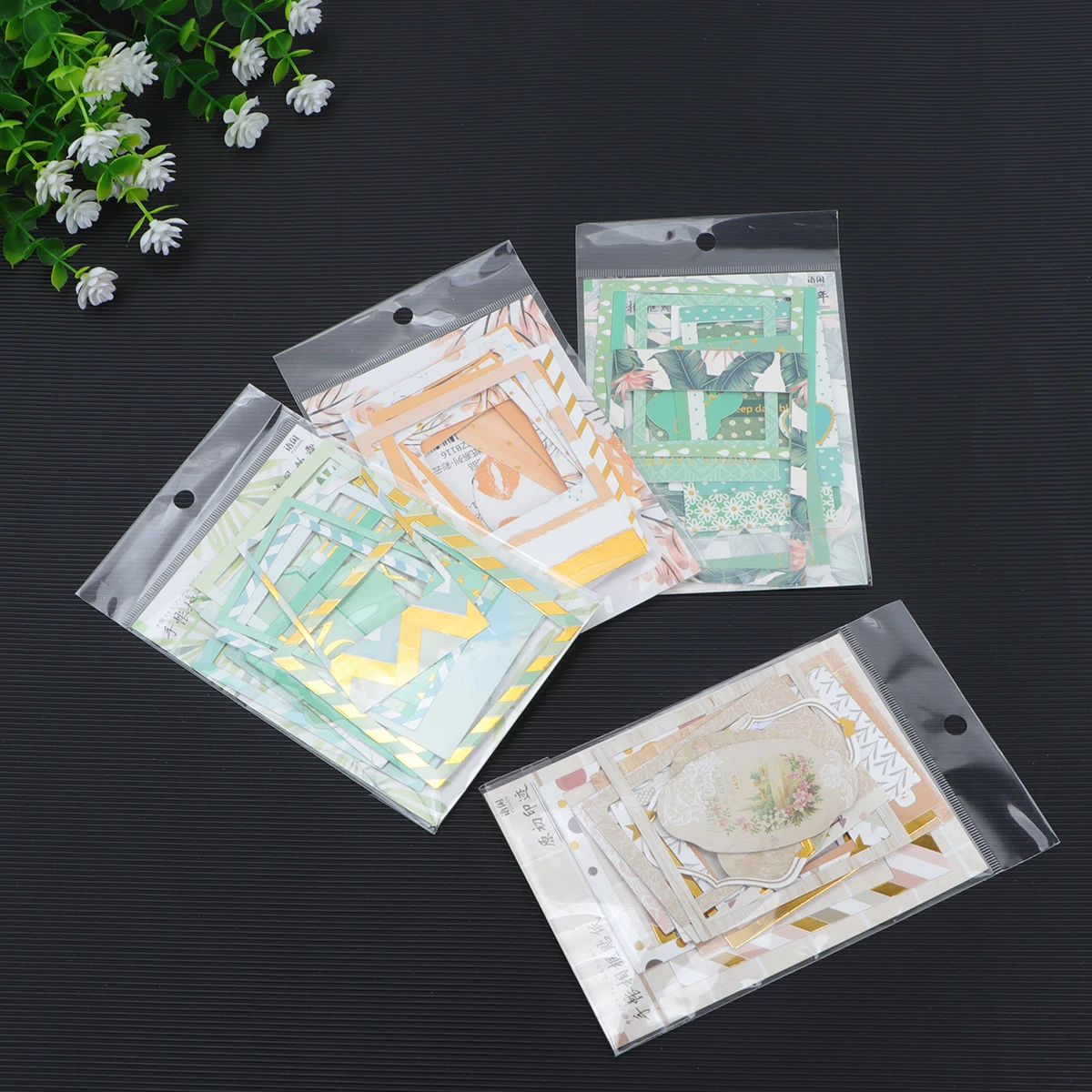 

4Sets Hand Account Sticker Pack Creative Paper Stickers for Scrapbook Diary Decoration Photo Frame Sticker DIY Crafts