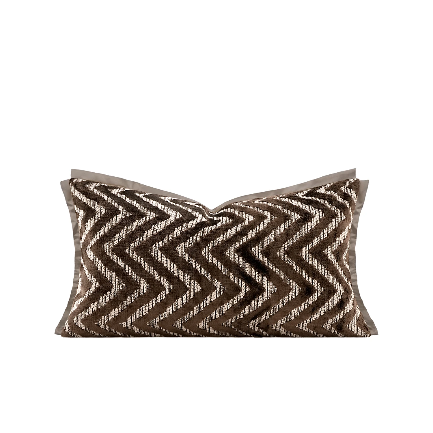 Brown Wave Pillows Luxury Velvet Jacquard Cushion Case Modern 30x50 Decorative Pillow Cover For Sofa Chair Home Decorations