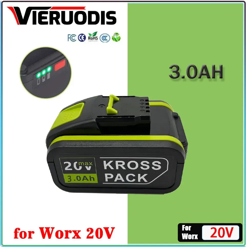 

3000mAh For Worx 20V Battery Li-ion Battery WA3553 WA3551 WA3551 WA3572 WA3553 WX390 WA3551 WX176 WX178 WU268 Drill Battery