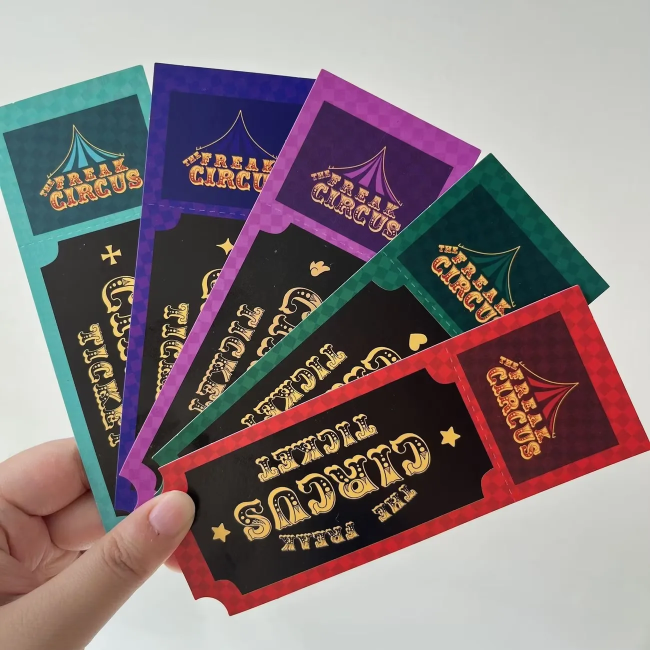 5PCS Anime The Freak Circus Pierrot Jester Comic convention Little Card Card Cartoon Ticket For Collection Birthday Gift view 3