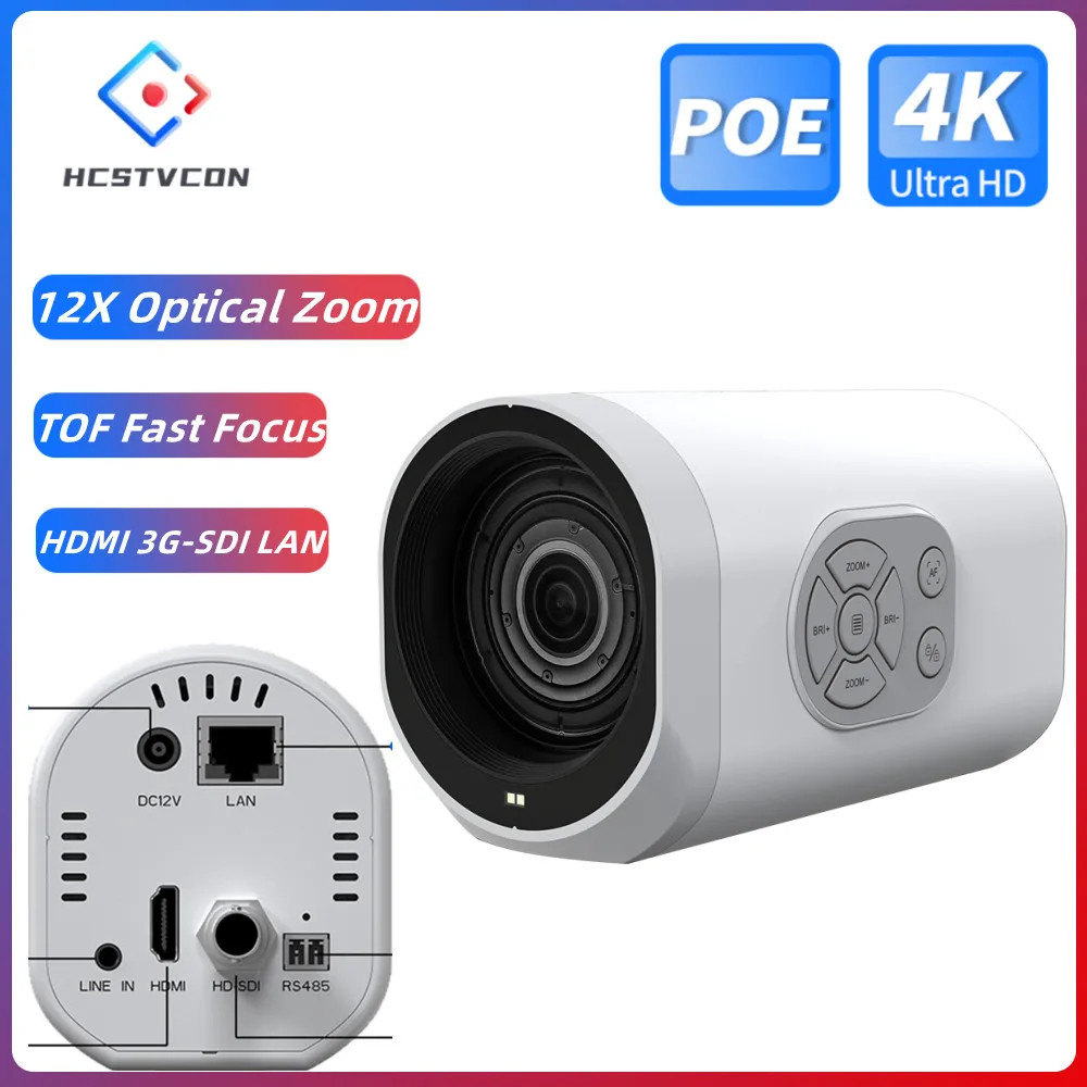 camera poe integrada uhd zoom optico de 12x tof fast focus hdmi 3g sdi lan conferencia medica de ensino webcast live camera 4k 01