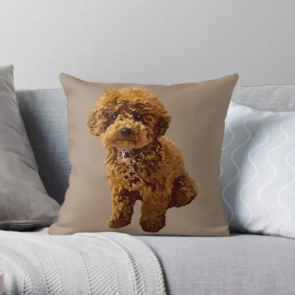 Ginger The Toy Poodle In Beige  Printing Throw Pillow Cover Waist Fashion Bed Home Office Fashion Pillows not include One Side