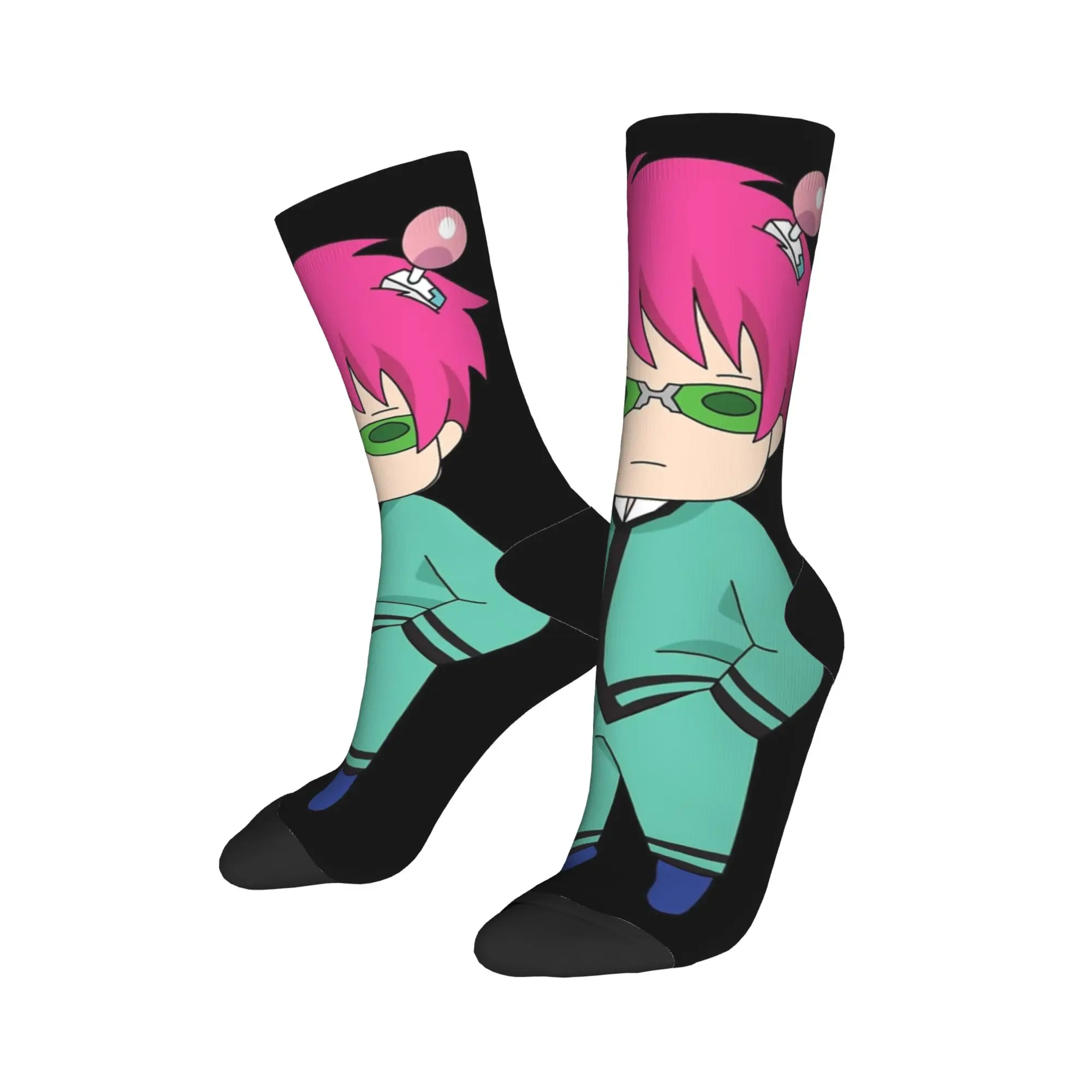 Autumn Winter Colorful Unisex Saiki K Chibi Saiki Kusuo Socks  Sweat Absorbing Skateboard Socks