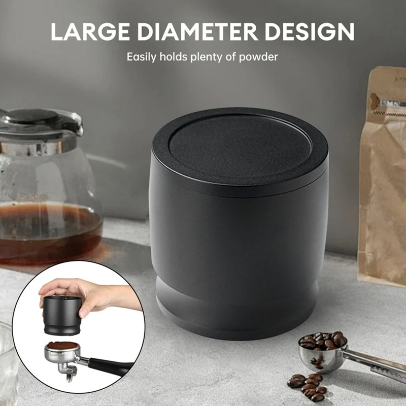 Aluminum Coffee Dosing Cup with Lid-Fits 58mm Espresso Machine Handles,Anti-Flying Powder Coffee Quantitative Cup-A46I