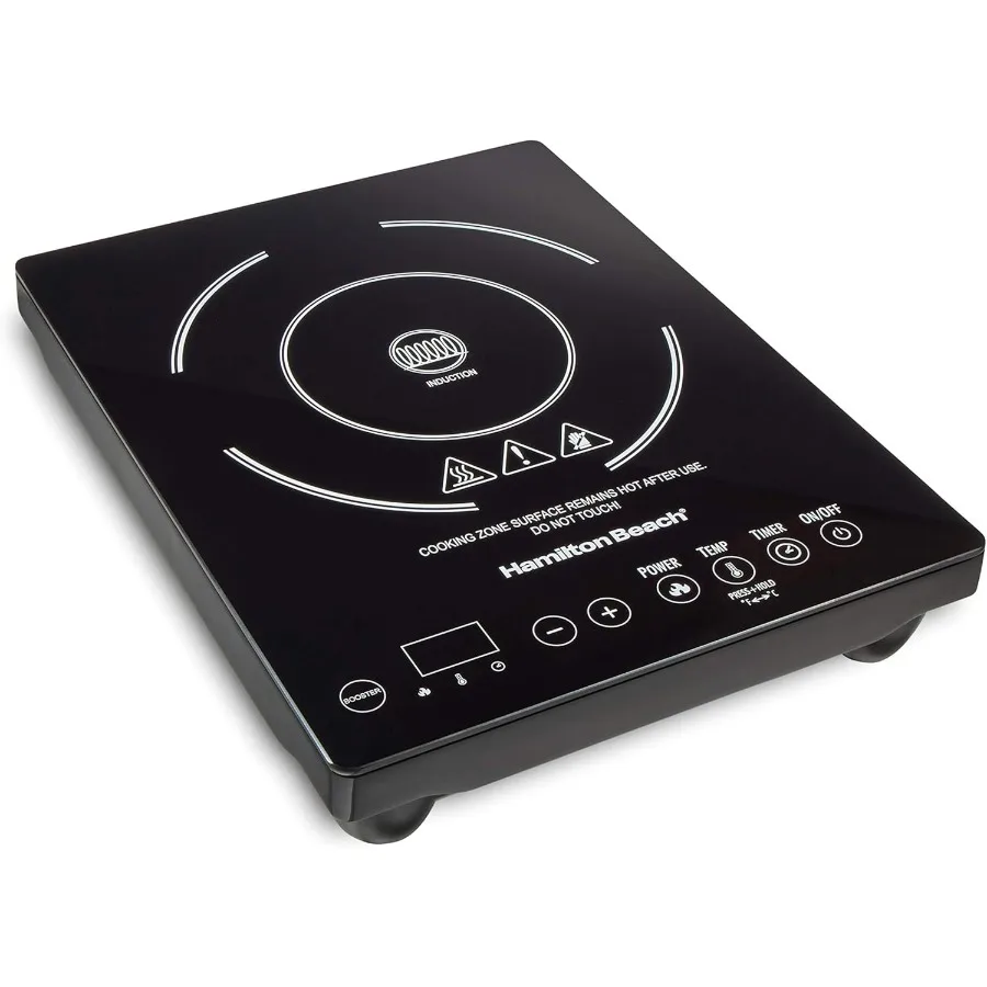 

Portable Induction Cooktop for Kitchen Countertop Use with Black Matte Finish 1800W Fast Heating 10 Temperature Settings up to