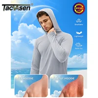 TACVASEN-T-shirt à Capuche Udissolve 50 + pour Homme, vaccage Rapide, UV, Nuits de Soleil, Sweat observateur, Course à Pied, Pêche, Performance Y-dissolvant 2