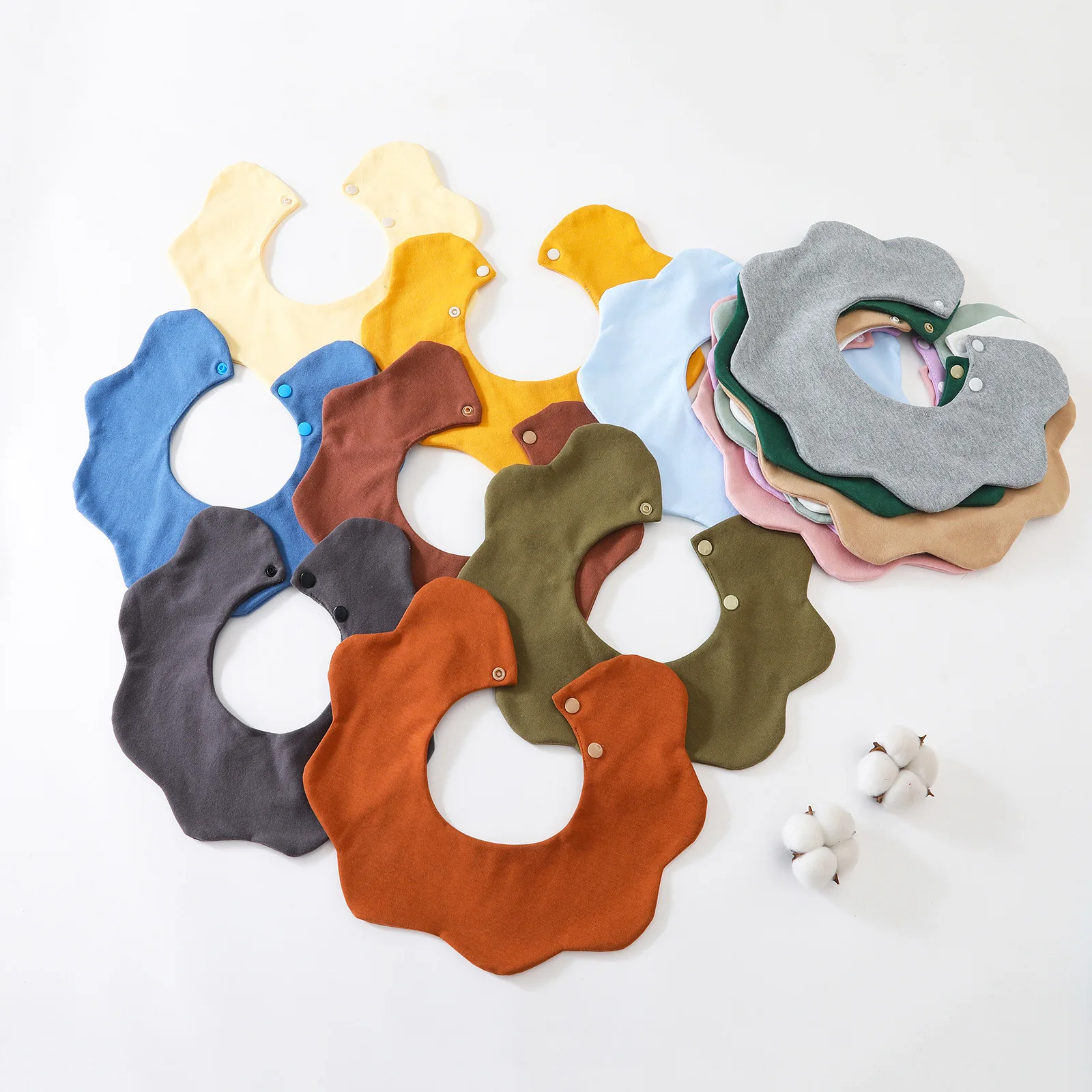 

100% Pure Cotton Solid Six-layer 360 Rotatable Baby Feeding Bibs Toddler Saliva Towel Infant Super Soft Baby Bibs