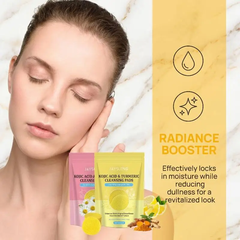 Exfoliating Facial Pads Cleansing Moisturize Anti Acne Balance Oil Tender Clean Facial Exfoliates Face Turmeric Cleansing Pads