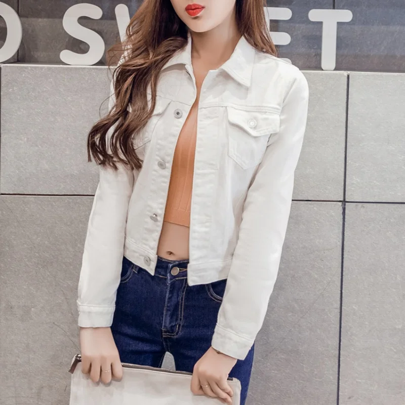 

Autumn Long Sleeve Jeans Women New Winter Elegant Cardigan Short Denim Coat Fashion